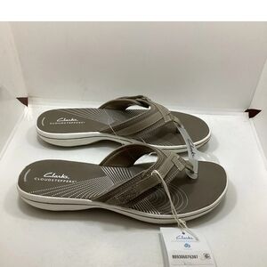 Clarks Collection Flip Flops Women's 10 M Breeze Sea Taupe